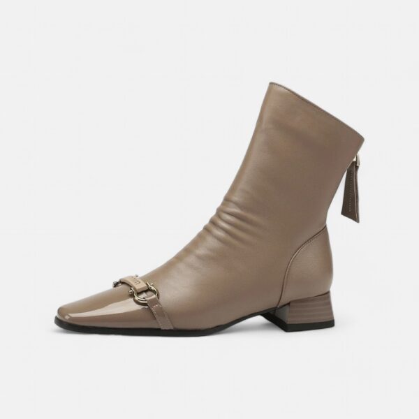 Bottines kaki femme cuir