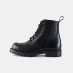 Boots d'aviateur en cuir noir
