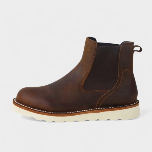 Bottines chelsea homme cuir marron